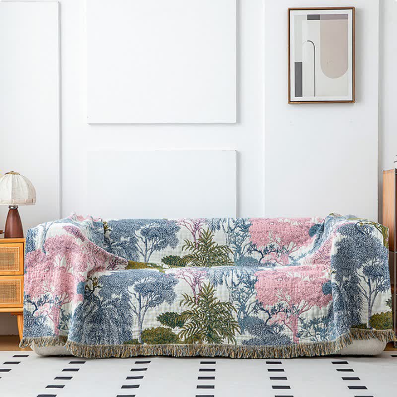 Woodland Cotton Gauze Tassel Quilt