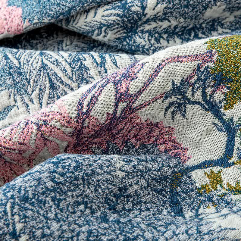 Woodland Cotton Gauze Tassel Blanket