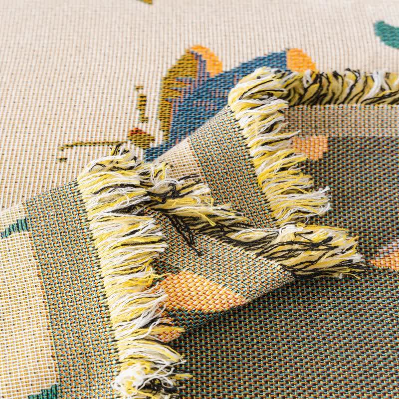 Green Leaf Floral Chenille Sofa Protector
