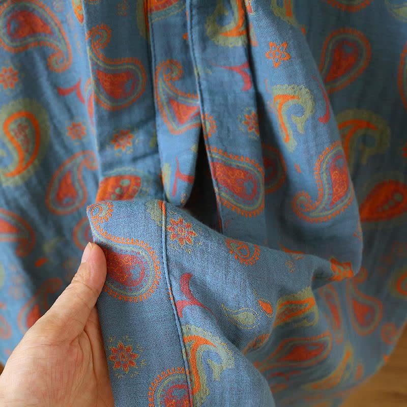 Paisley Cotton Gauze Japanese Kimono Robe