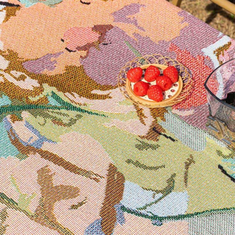 Painterly Floral Cotton Gauze Throw