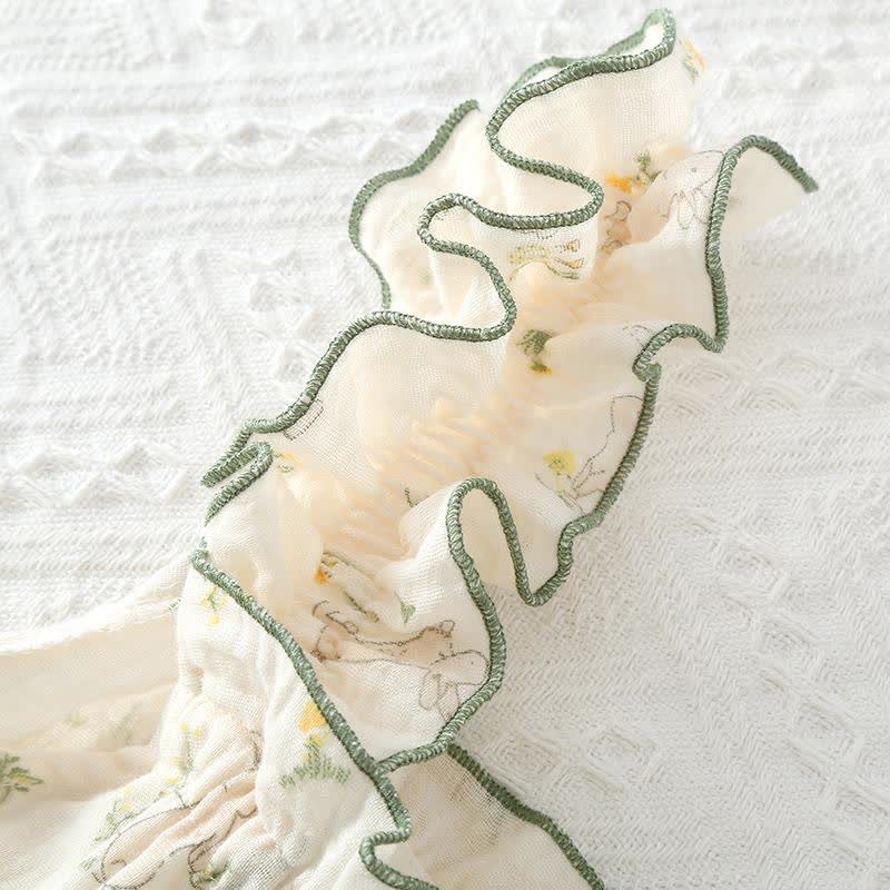 Rustic Bunny Cotton Ruffle Cami Pajamas