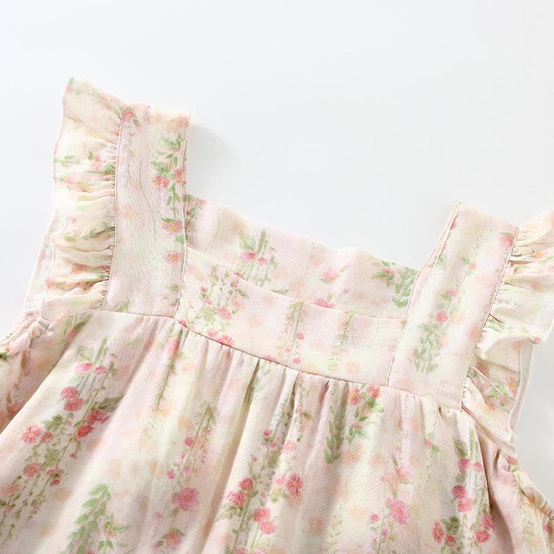 Pink Rose Padded Ruffle Sleeveless Nightwear