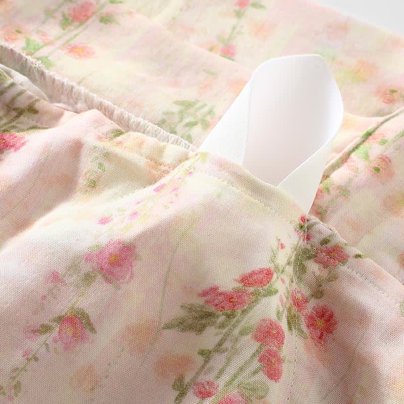 Pink Rose Padded Ruffle Sleeveless Nightwear