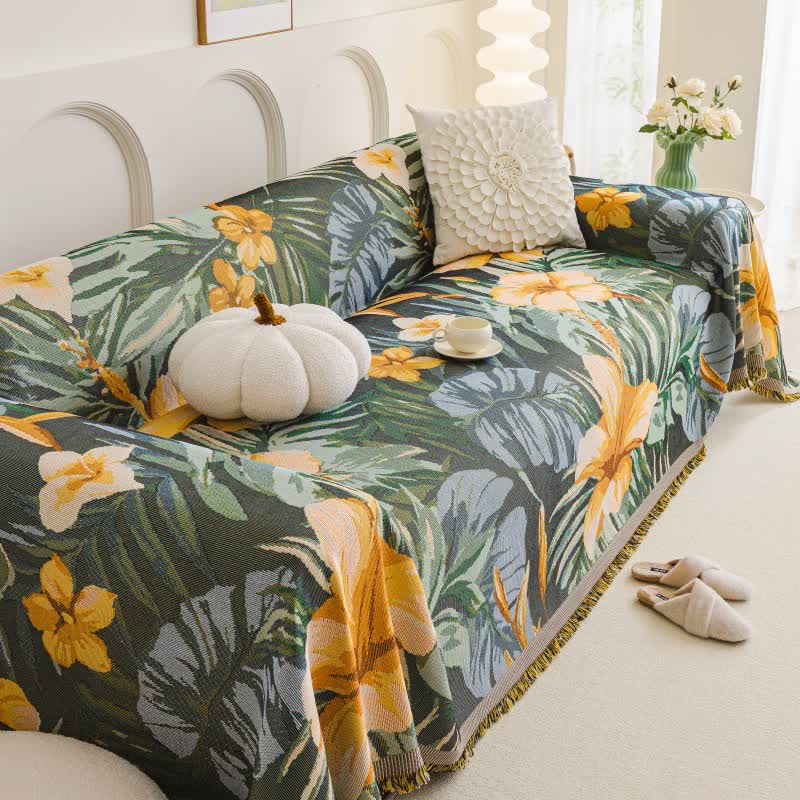 Leaf Lily Sofa Throw Blanket