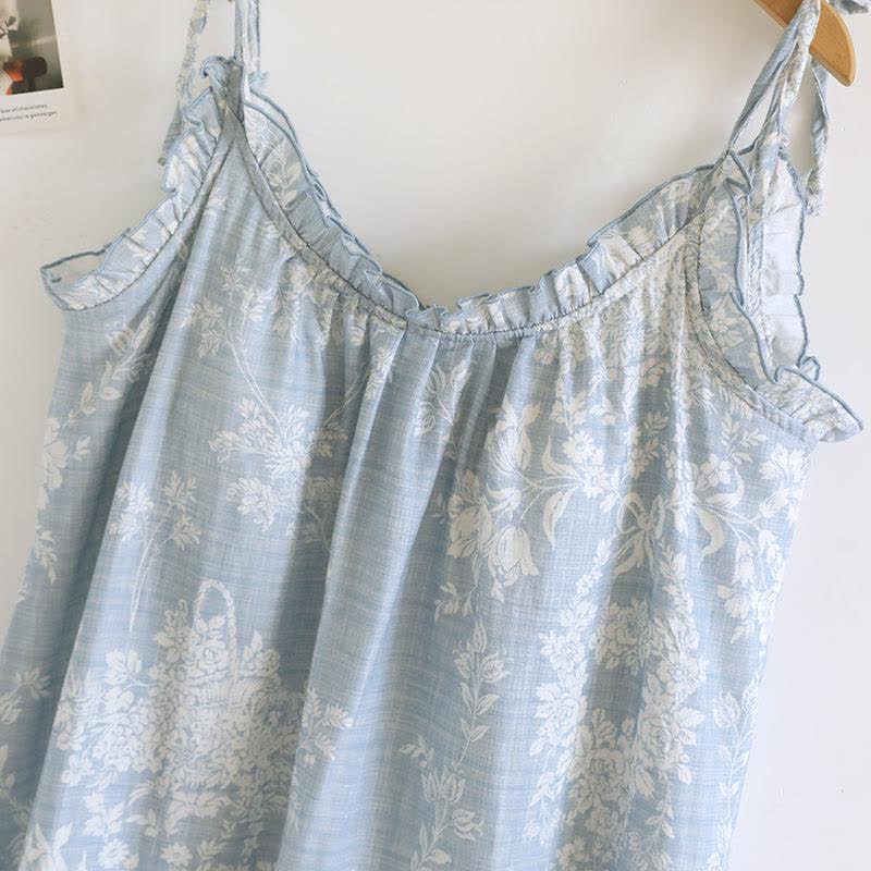 Rose Bow Cotton Padded Cami Nightdress