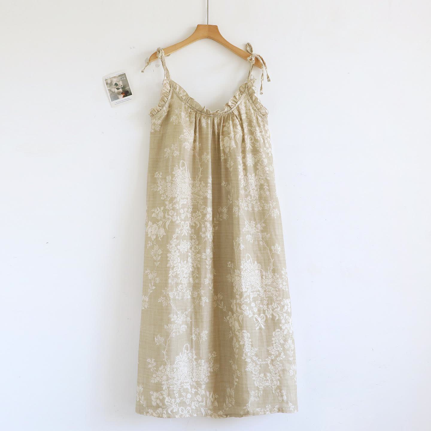 Rose Bow Cotton Padded Cami Nightdress