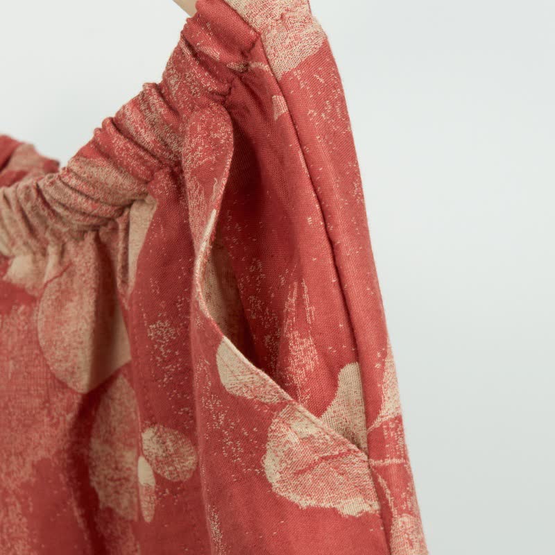 Hibiscus Jacquard Cotton Pajama Shorts