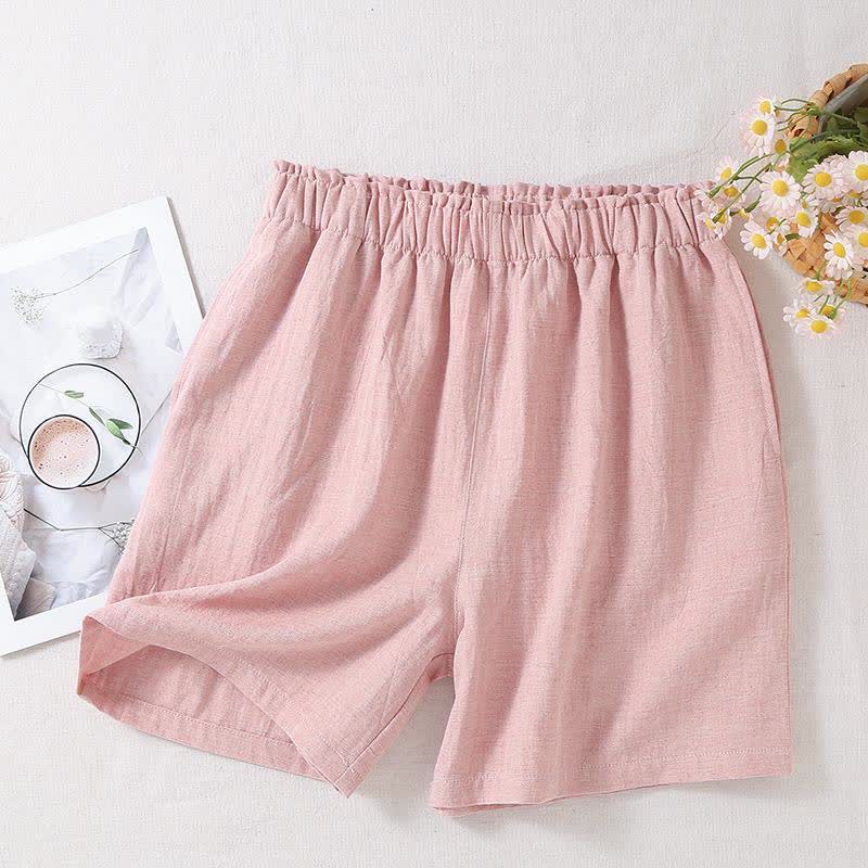Natural Cotton Linen Pajama Shorts