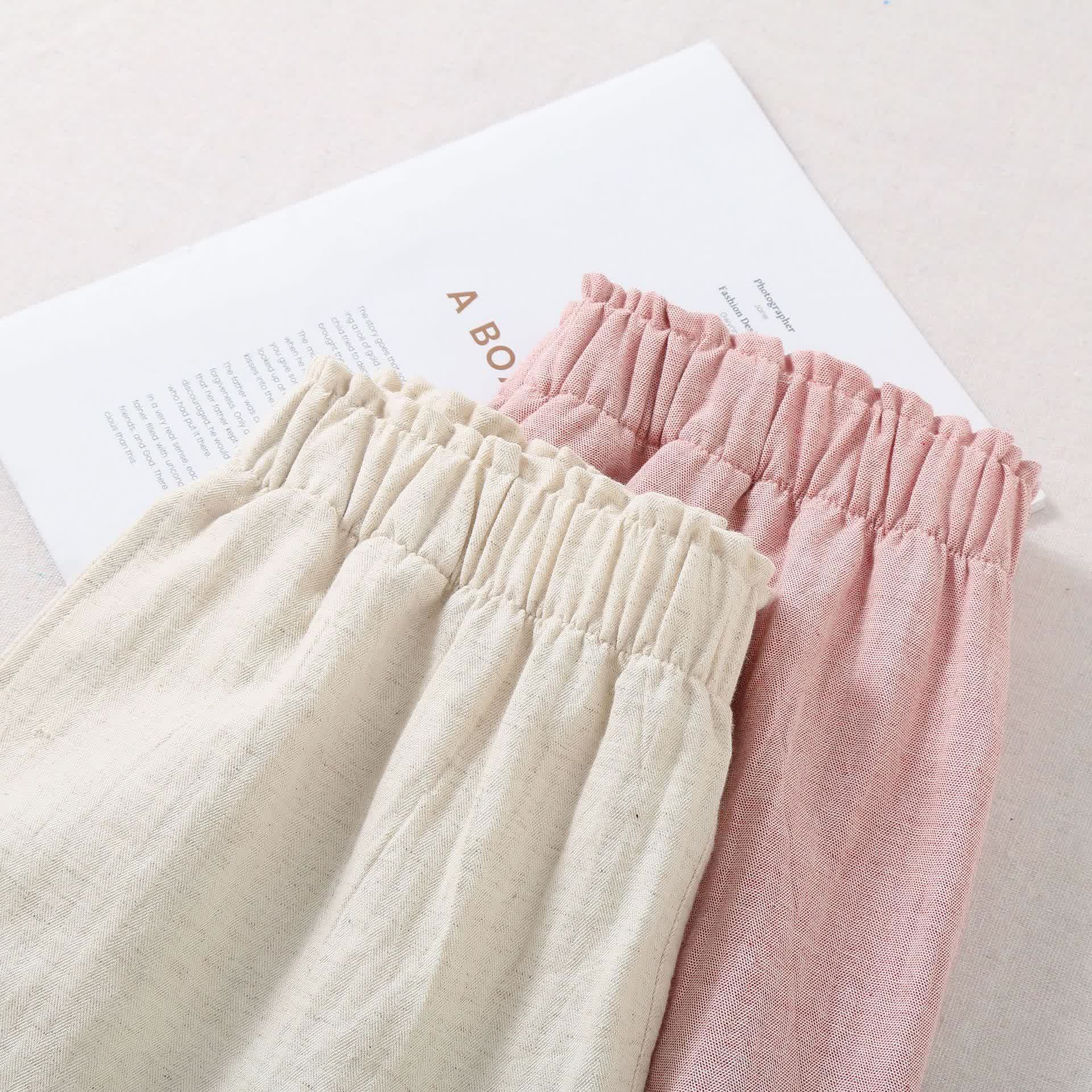 Natural Cotton Linen Pajama Shorts