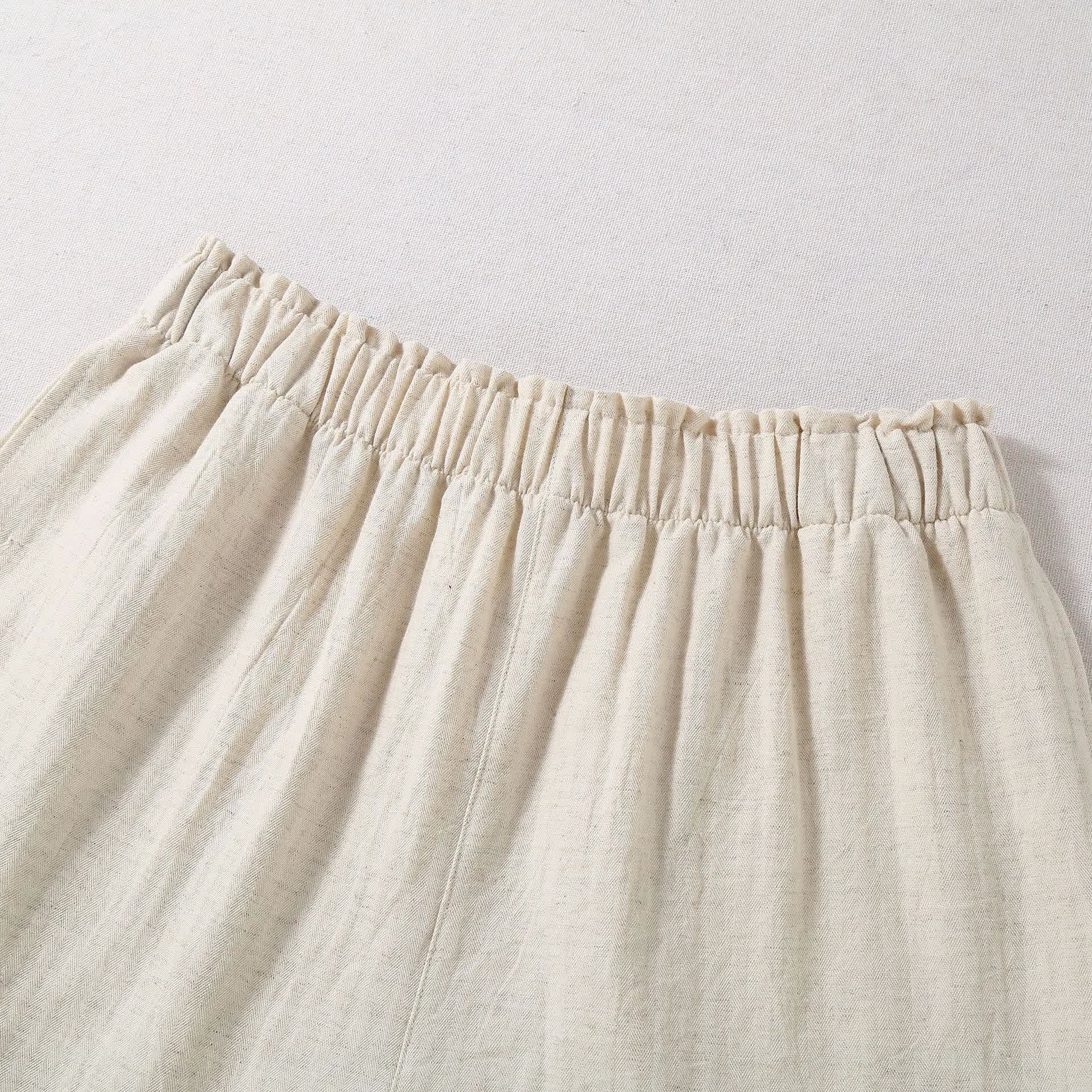Natural Cotton Linen Pajama Shorts