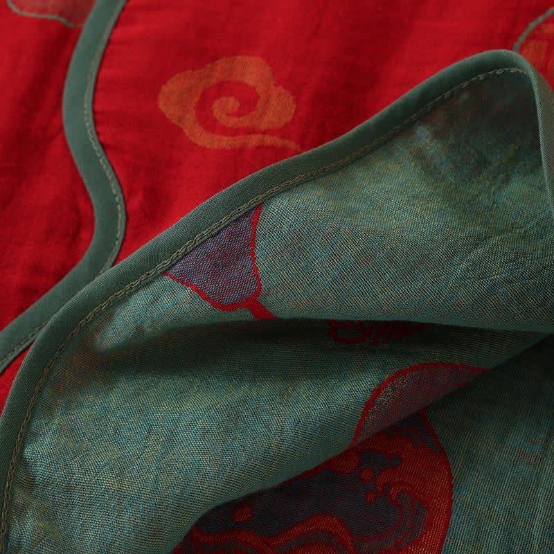 Oriental Style Gourd Persimmon Cotton Sleepwear