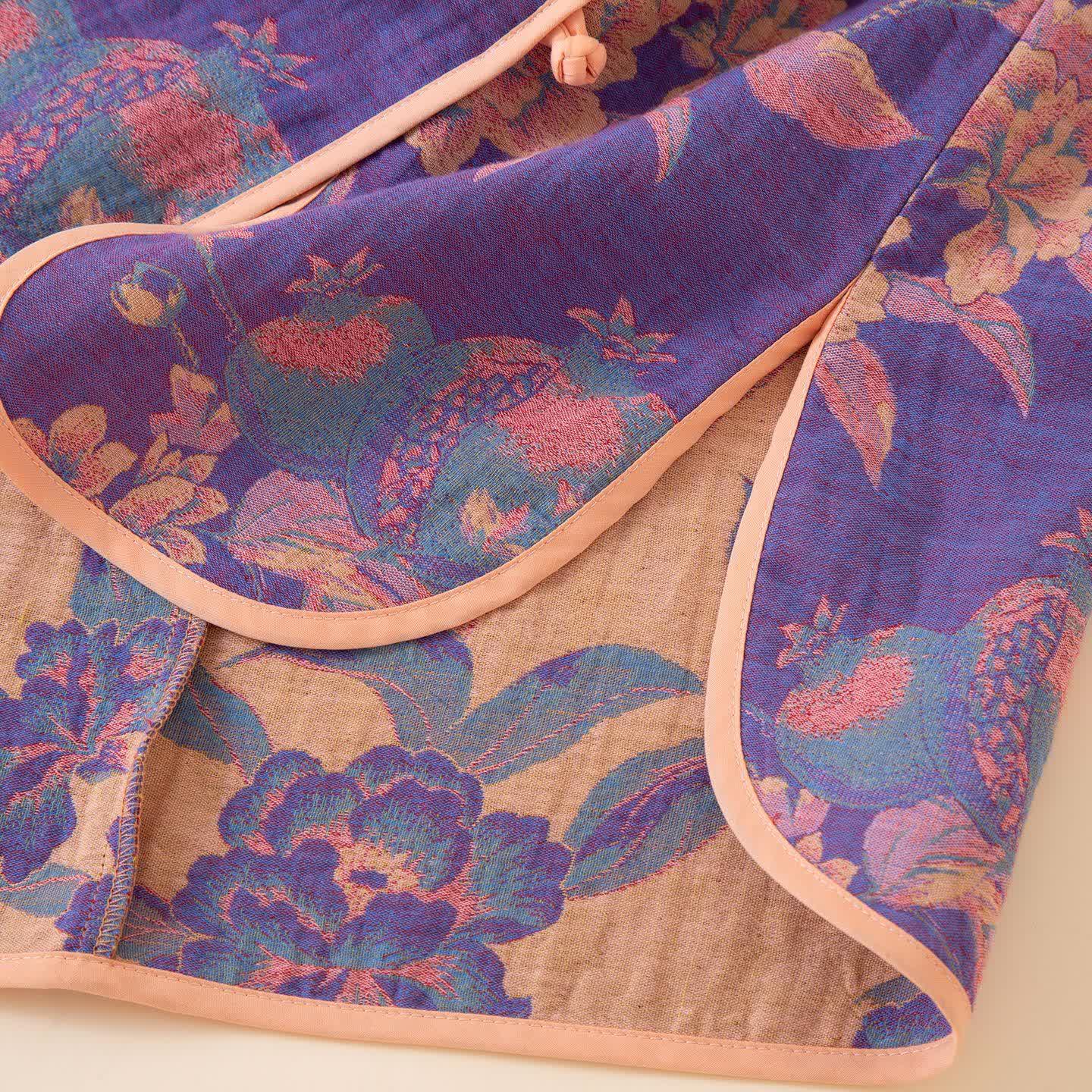 Oriental Style Peony Pomegranate Cotton Sleepwear