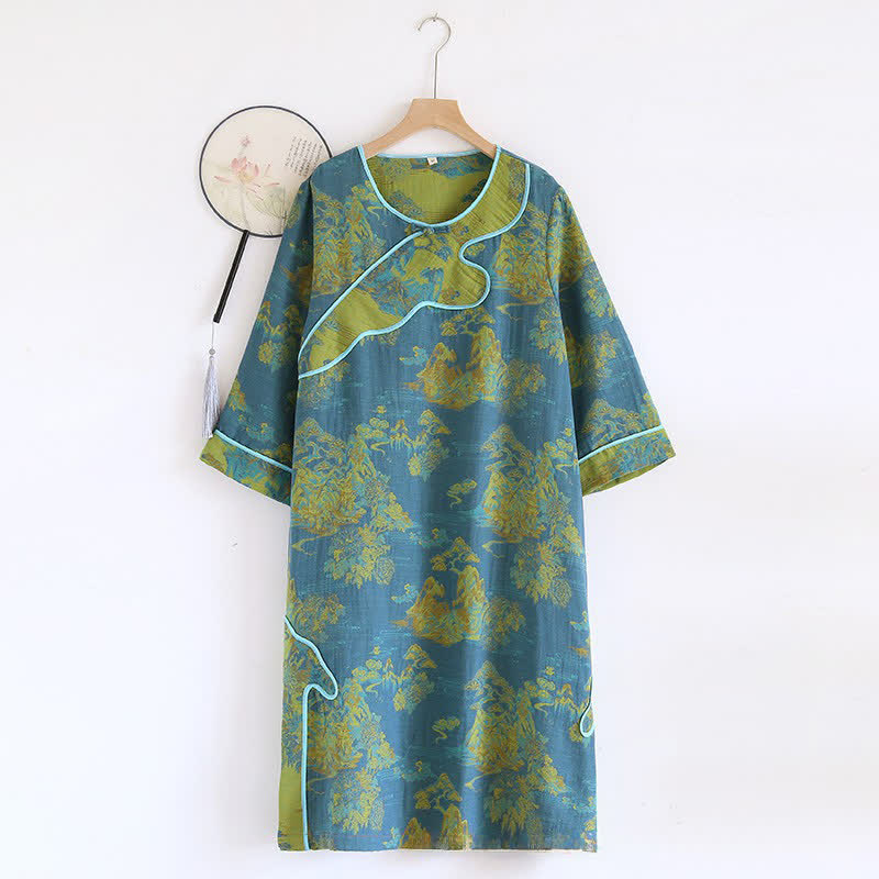 Tree Pure Cotton Gauze Loose Nightdress