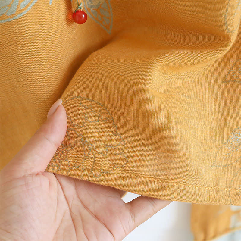 Peony Butterfly Jacquard Cotton Gauze Pajamas