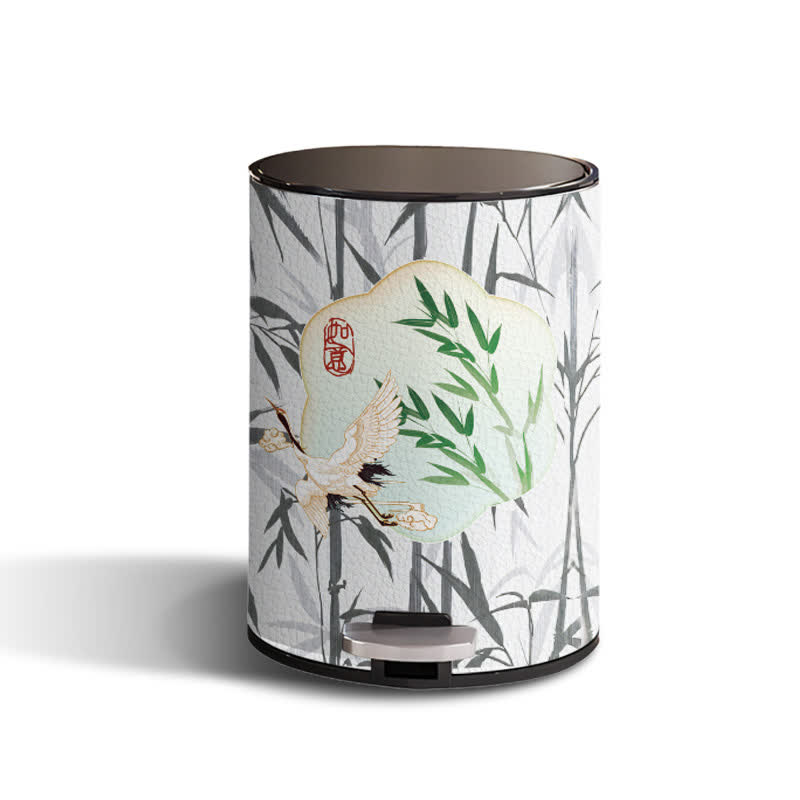 Rustic Tree Stainless Steel Trash Can