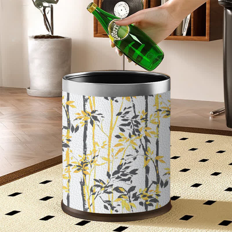 Rustic Tree Stainless Steel Trash Can