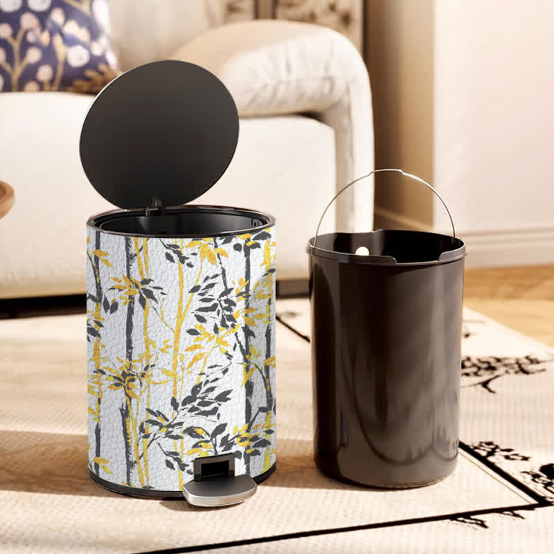 Rustic Tree Stainless Steel Trash Can