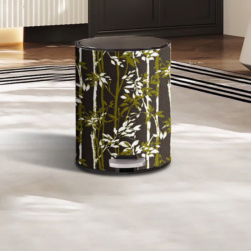 Rustic Tree Stainless Steel Trash Can