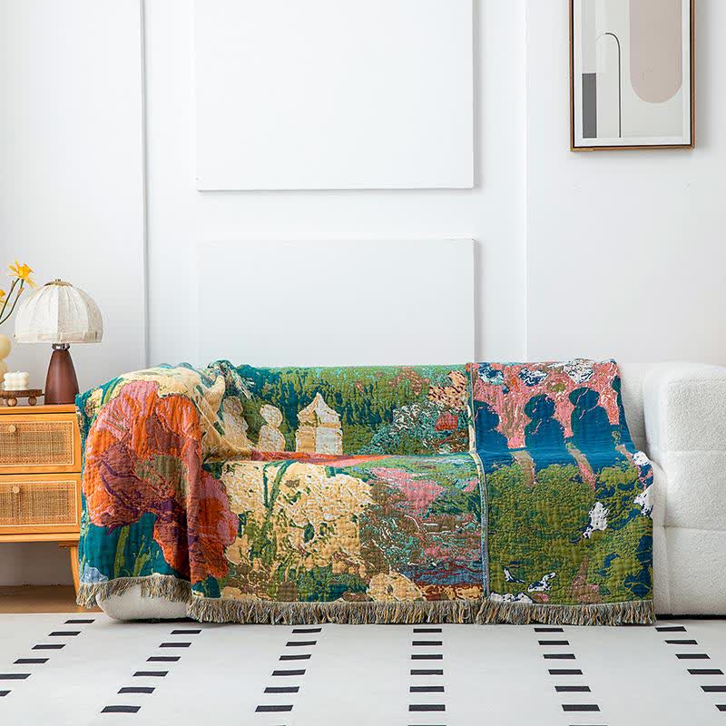 Vintage Floral Organic Cotton Gauze Quilt