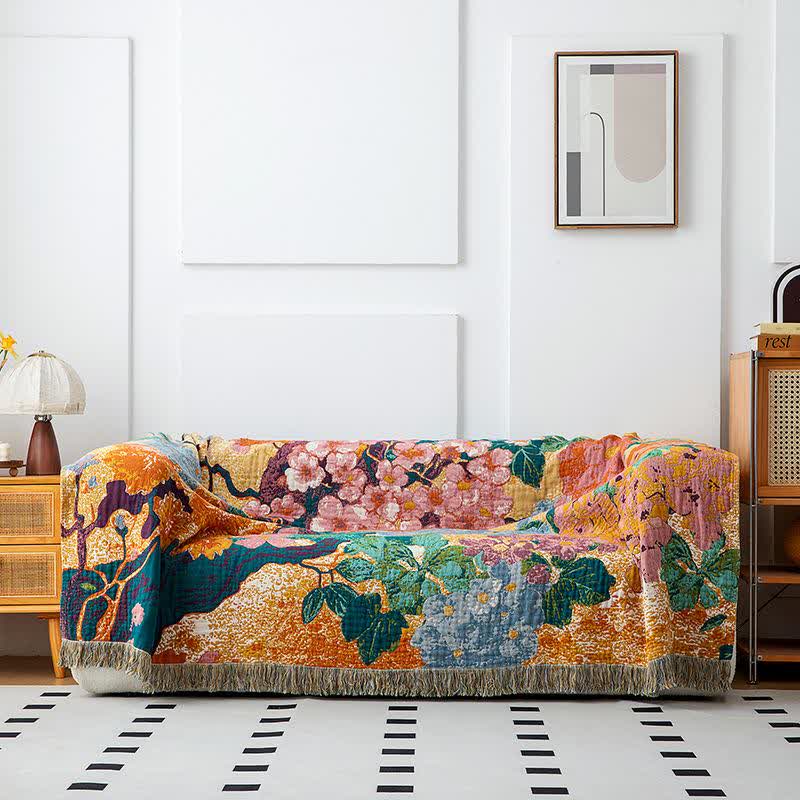 Peach Blossom Organic Cotton Gauze Quilt