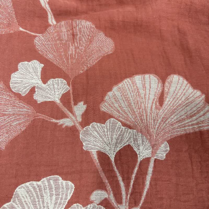 Ginkgo Leaf Jacquard Cotton Pajama Shorts
