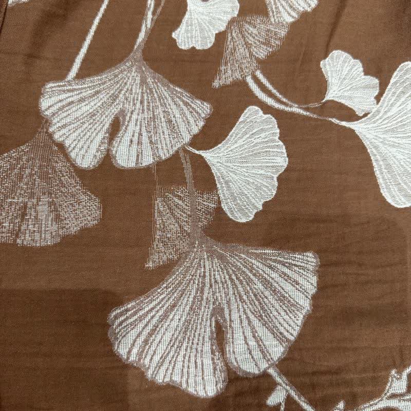 Ginkgo Leaf Jacquard Cotton Pajama Shorts