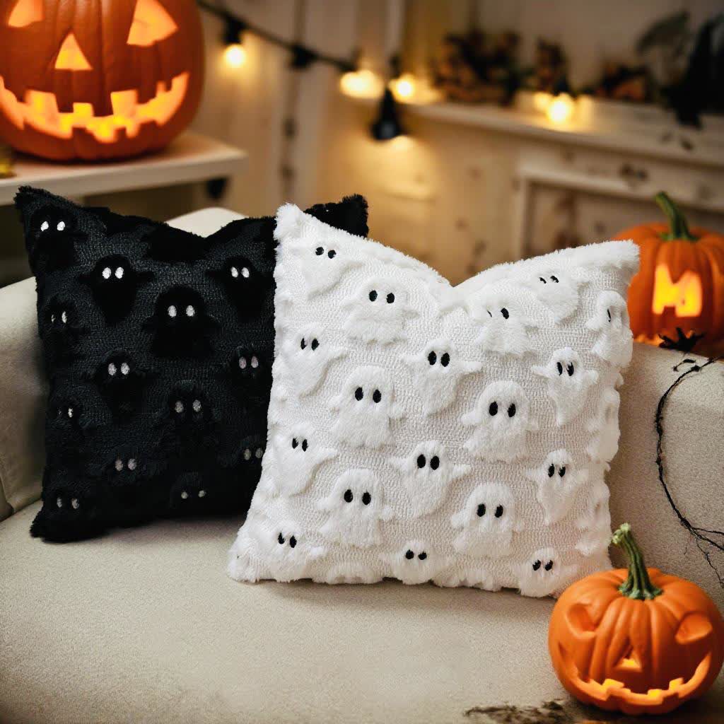Halloween Ghost Embroidered Pillow Covers(2PCS)