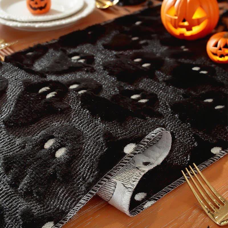 Halloween Plush Ghost Embroidered Table Runner