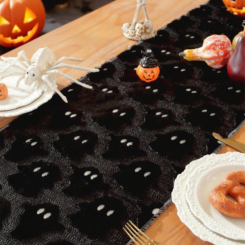 Halloween Plush Ghost Embroidered Table Runner