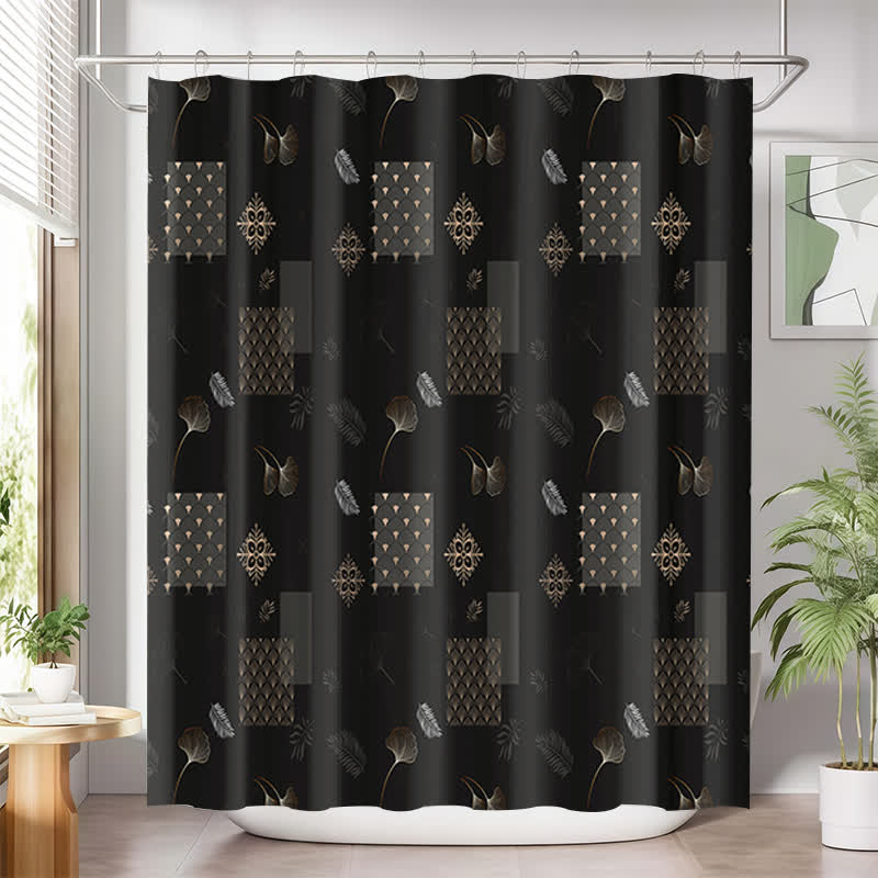 Ginkgo Leaf Waterproof Shower Curtain