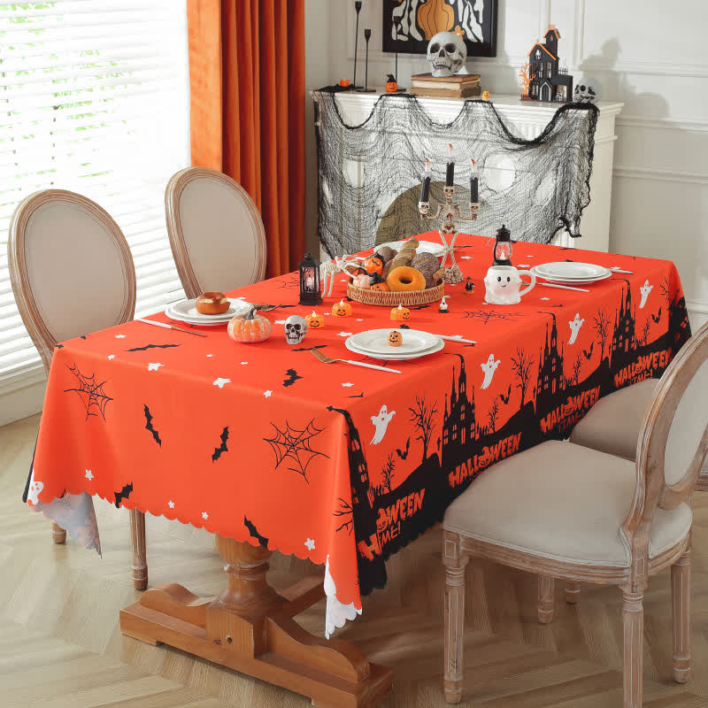 Halloween Haunted Castle Ghost Print Tablecloth