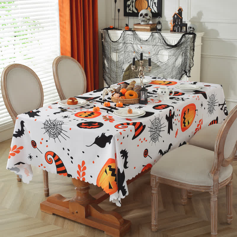 Halloween Pumpkin Ghost Print Tablecloth