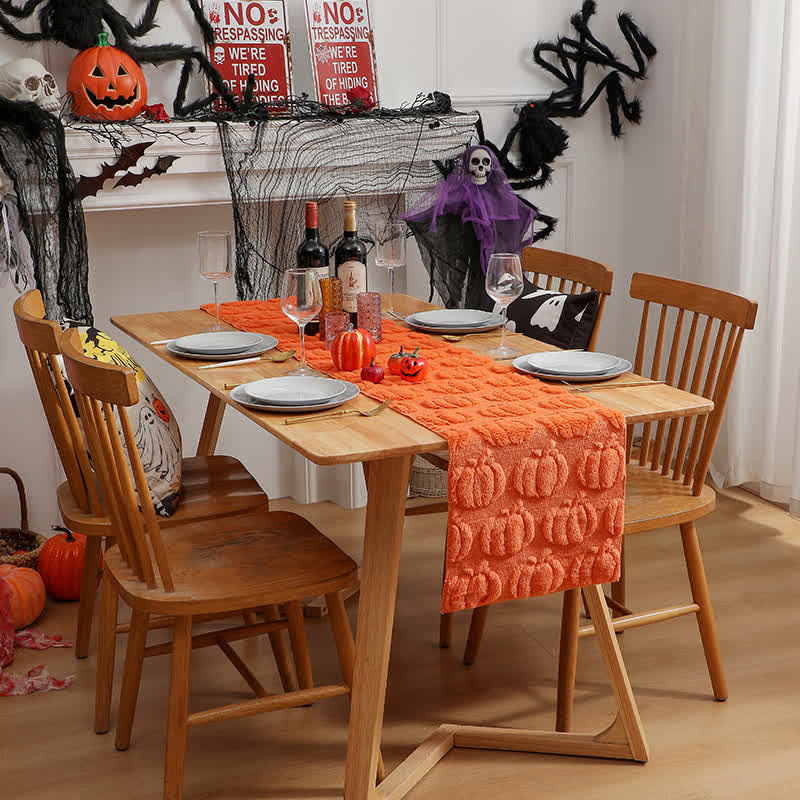Halloween Pumpkin Quilted 3D Table Runner