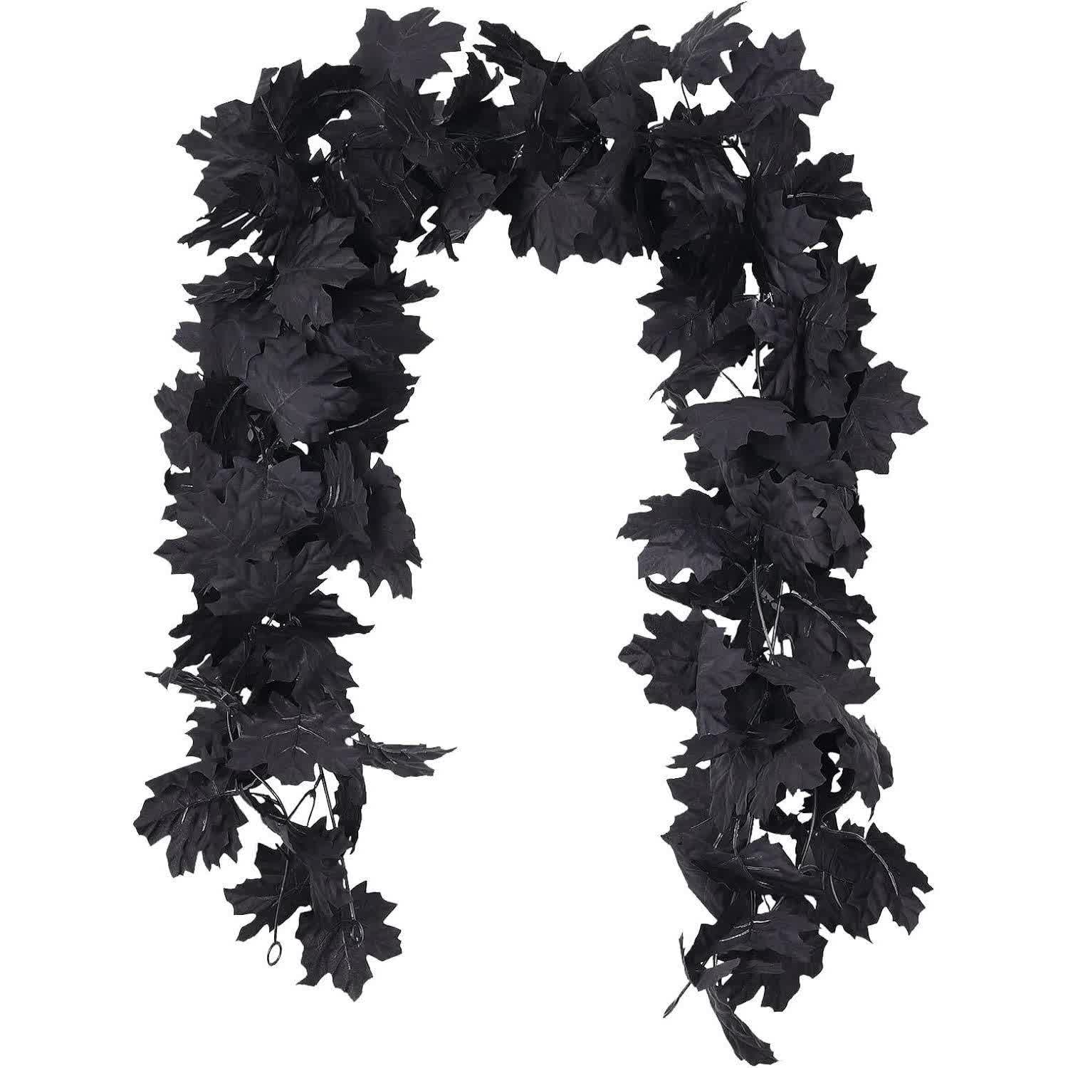 Halloween Black Artificial Maple Leaf Garland