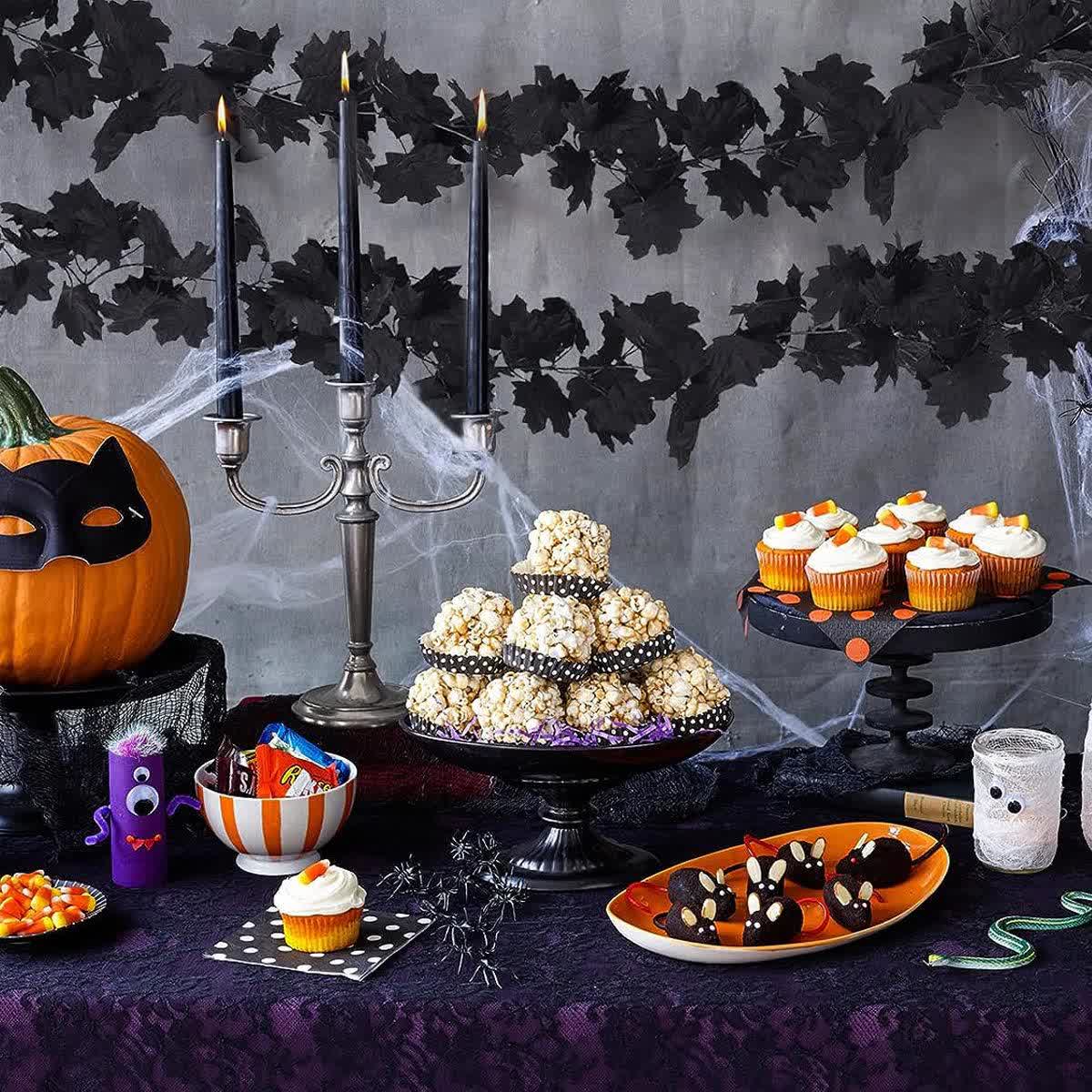 Halloween Black Artificial Maple Leaf Garland