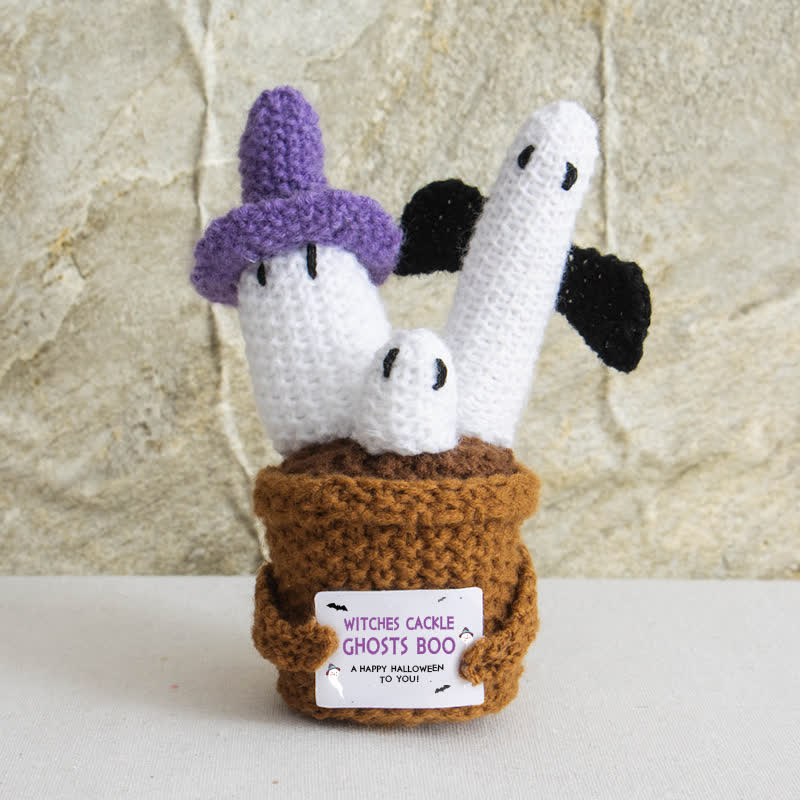 Halloween Crochet Potted Plant Ornament