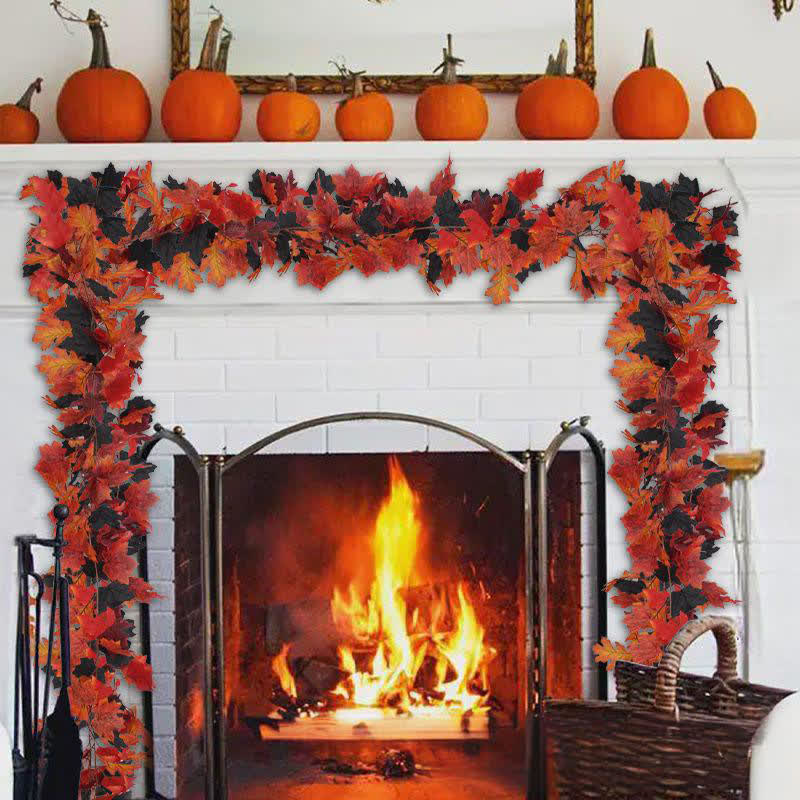 Halloween Artificial Maple Leaf Vine Garland