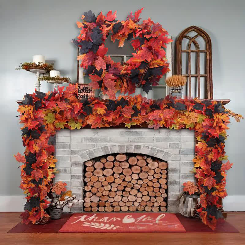 Halloween Artificial Maple Leaf Vine Garland