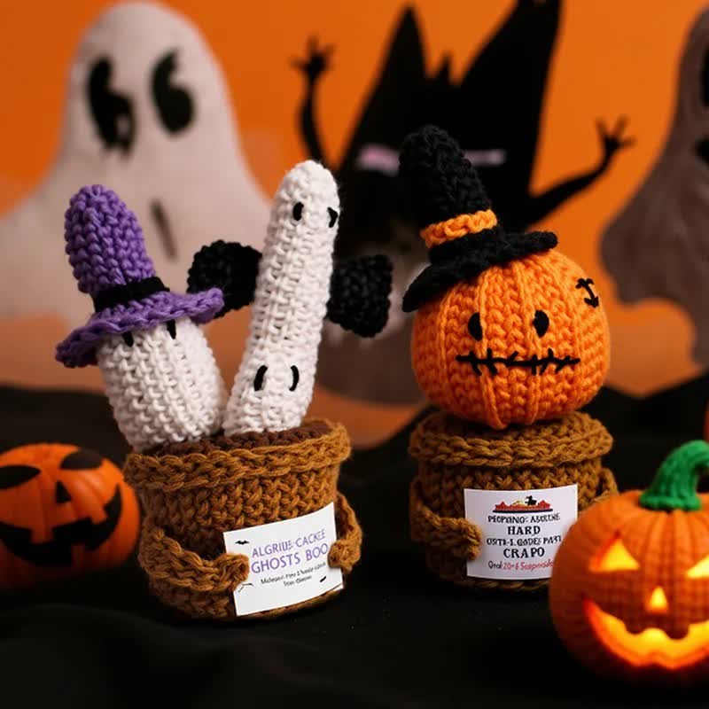 Halloween Crochet Potted Plant Ornament