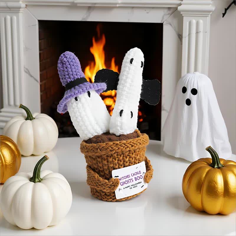 Halloween Crochet Potted Plant Ornament