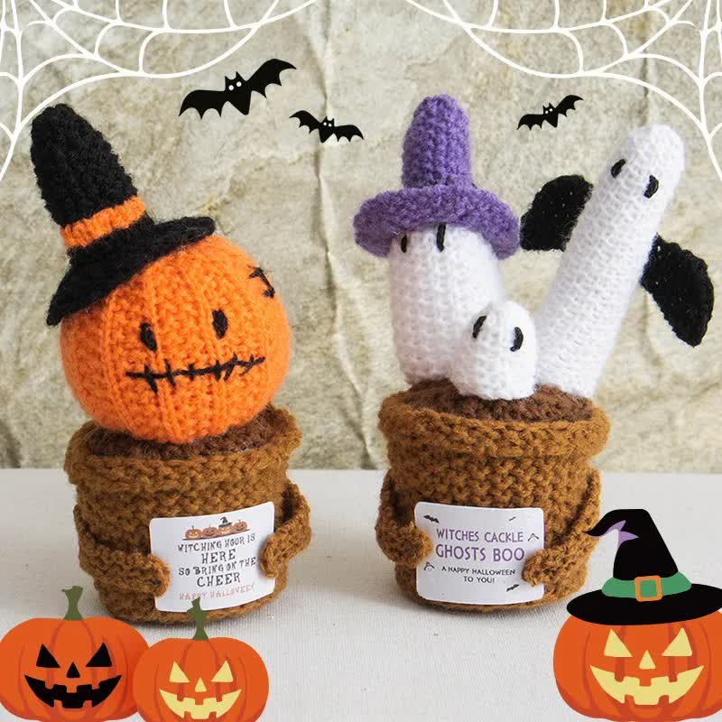 Halloween Crochet Potted Plant Ornament