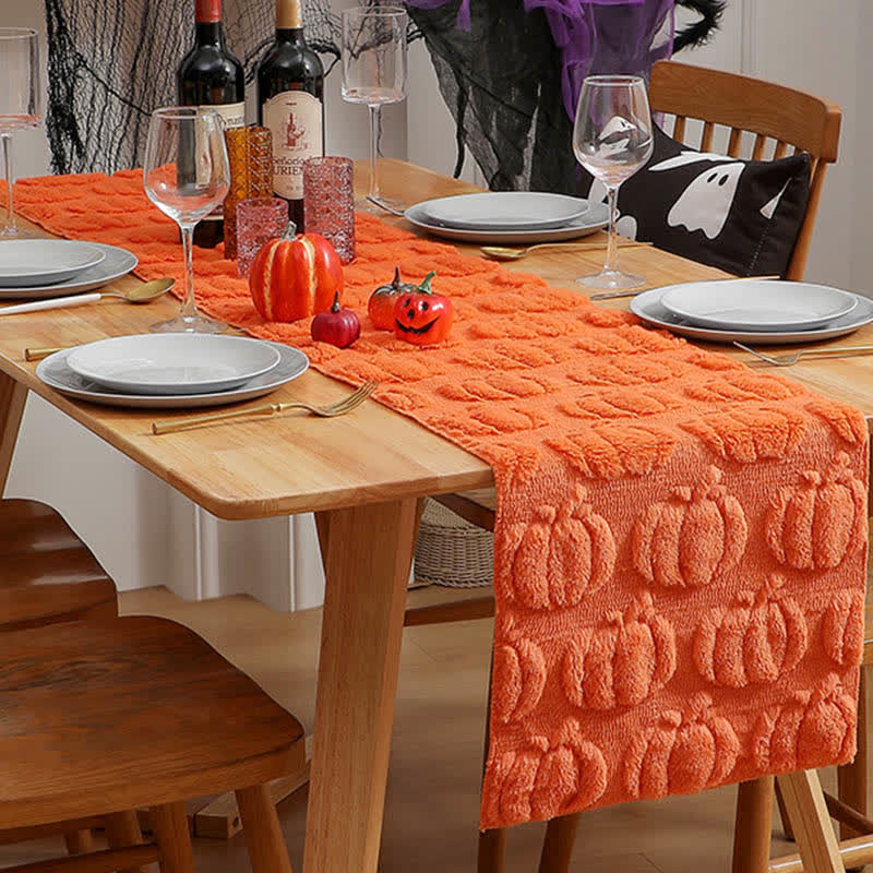Halloween Pumpkin Quilted 3D Table Runner