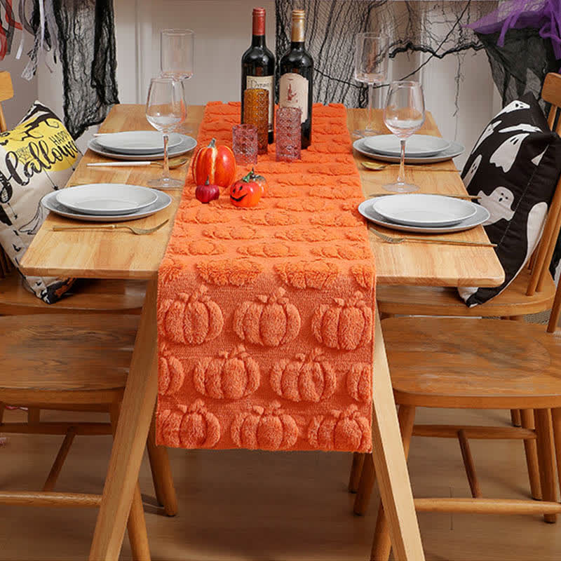 Halloween Pumpkin Quilted 3D Table Runner