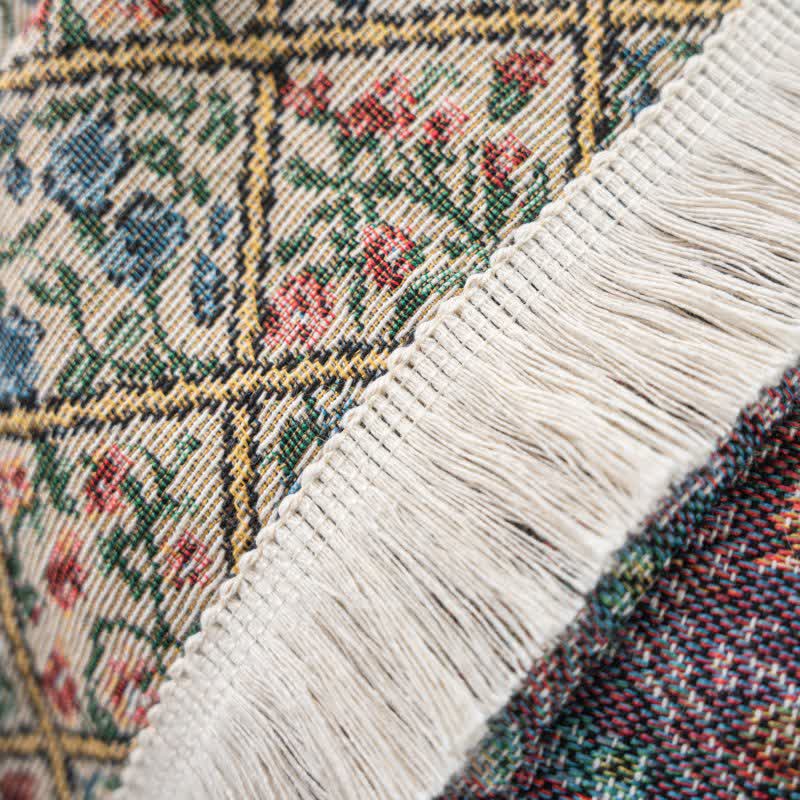 Jacquard Plaid Floral Sofa Protector