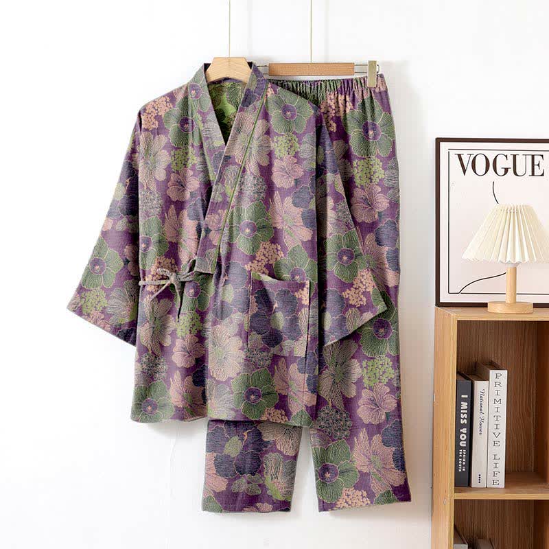 Peach Blossom Kimono style Loungewear Set