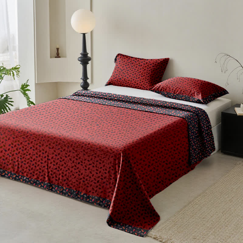 Ginkgo Biloba Natural Cotton Gauze Bedspread