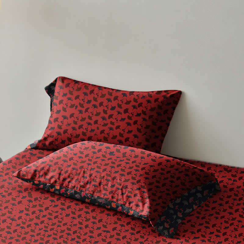 Ginkgo Biloba Natural Cotton Gauze Bedspread