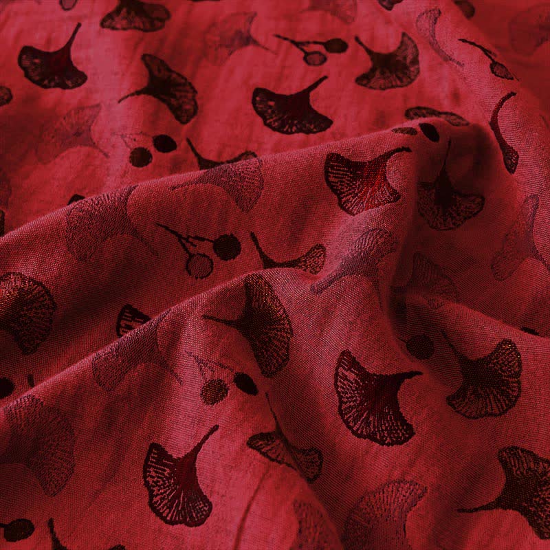 Ginkgo Biloba Natural Cotton Gauze Bedspread