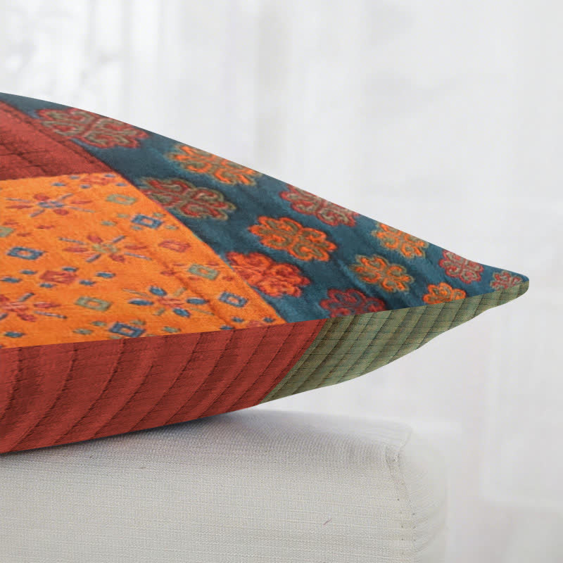 Patchwork Cotton Gauze Jacquard Square Pillowcases(2PCS)